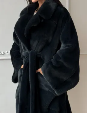 Шуба норковая фасон кимоно паркет из меха аукционной норки Kopenhagen Fur