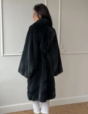 Шуба норковая фасон кимоно паркет из меха аукционной норки Kopenhagen Fur