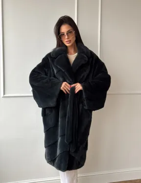 Шуба норковая фасон кимоно паркет из меха аукционной норки Kopenhagen Fur