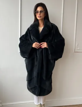 Шуба норковая фасон кимоно паркет из меха аукционной норки Kopenhagen Fur