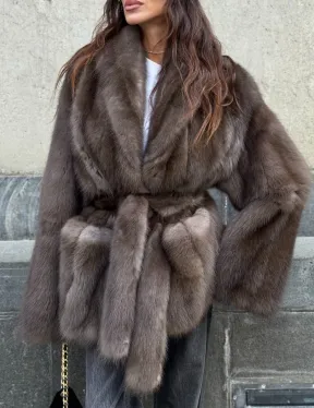 Шуба из меха куницы - автоледи