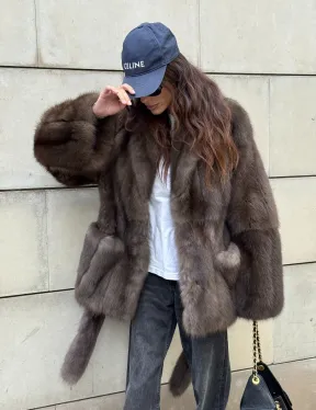 Шуба из меха куницы - автоледи