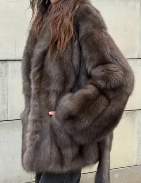 Шуба из меха куницы - автоледи