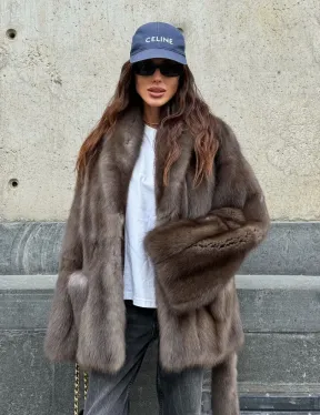 Шуба из меха куницы - автоледи