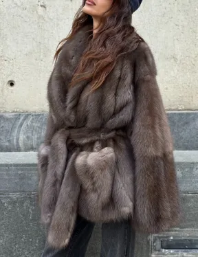 Шуба из меха куницы - автоледи