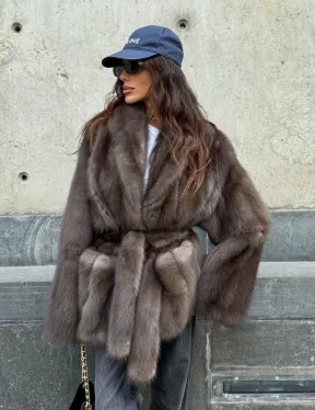 Шуба из меха куницы - автоледи