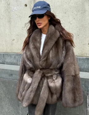 Шуба из меха куницы - автоледи