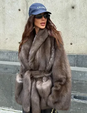 Шуба из меха куницы - автоледи