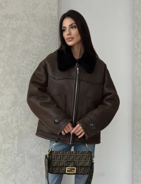 Молодежная куртка - дубленка 