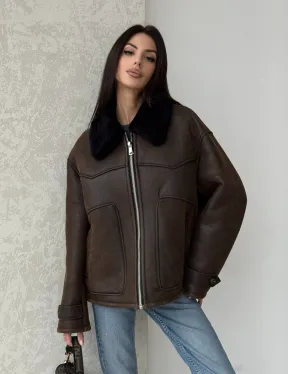 Молодежная куртка - дубленка 