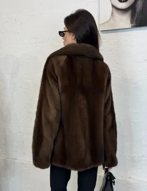 Меховой жакет из плюшевой норки Velvet английский воротник