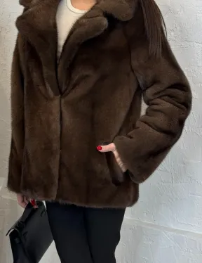 Меховой жакет из плюшевой норки Velvet английский воротник