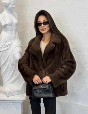 Меховой жакет из плюшевой норки Velvet английский воротник