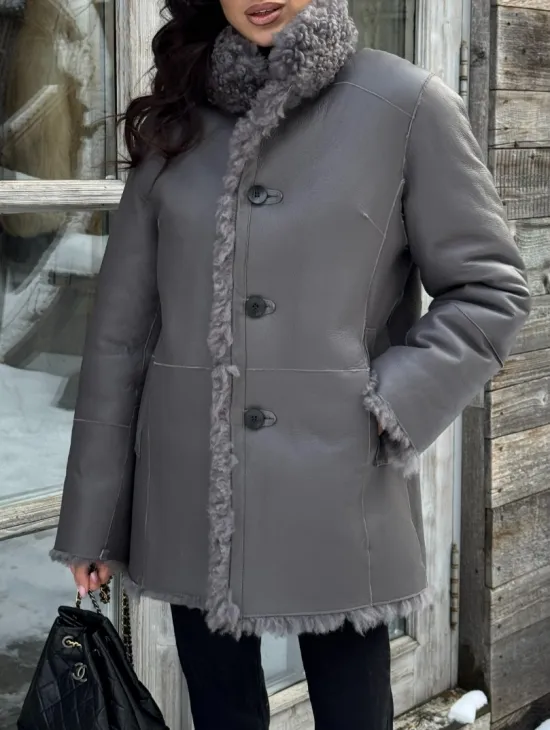 Шубка - дубленка двухсторонняя из натуральной овчины