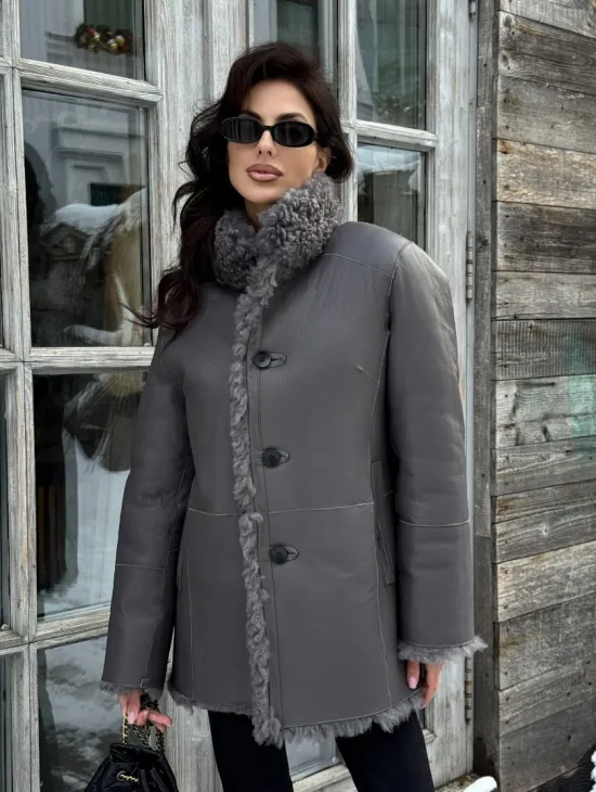 Шубка - дубленка двухсторонняя из натуральной овчины