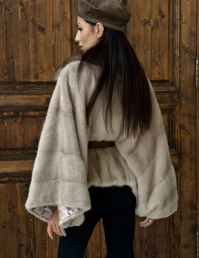 Женское меховое манто из норки  Pastel - 