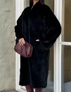 Элитная шуба из меха норки Luxury Fur Blackglama с V-образным воротником