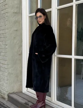 Элитная шуба из меха норки Luxury Fur Blackglama с V-образным воротником