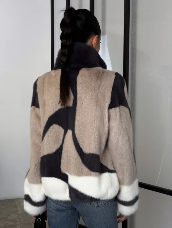 Норковая шуба - бомбер на молнии