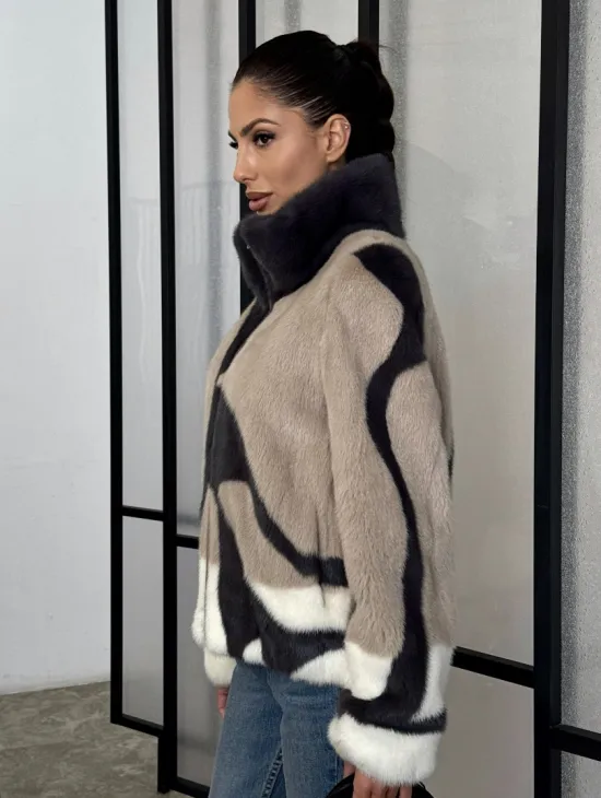 Норковая шуба - бомбер на молнии