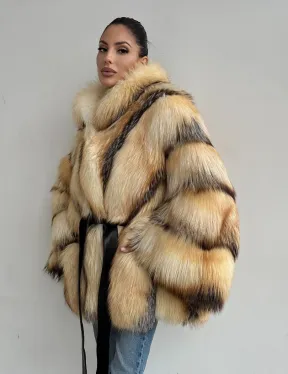 Шуба из меха лисы «Golden fox» - летучая мышь