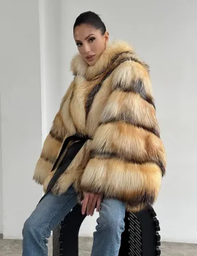 Шуба из меха лисы «Golden fox» - летучая мышь