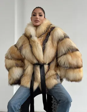 Шуба из меха лисы «Golden fox» - летучая мышь