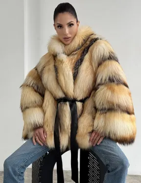 Шуба из меха лисы «Golden fox» - летучая мышь