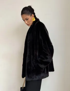 Стильный женский норковый жакет (шуба) Brown Velvet