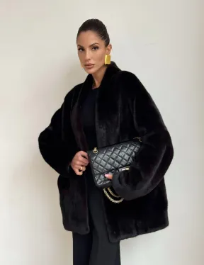 Стильный женский норковый жакет (шуба) Brown Velvet