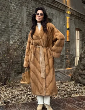 Шуба кимоно из аукционного меха норки GOLDEN COLLECTION