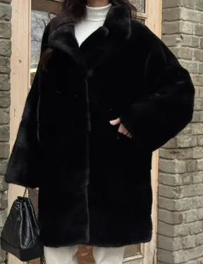 Меховое норковое полупальто из норки Blackglama с английским воротником