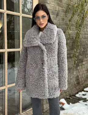 Короткая шубка - дублёнка из овчины
