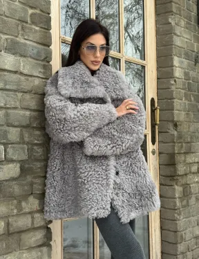 Короткая шубка - дублёнка из овчины