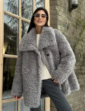 Короткая шубка - дублёнка из овчины