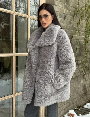 Короткая шубка - дублёнка из овчины