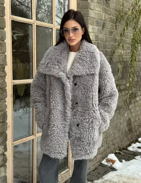 Короткая шубка - дублёнка из овчины