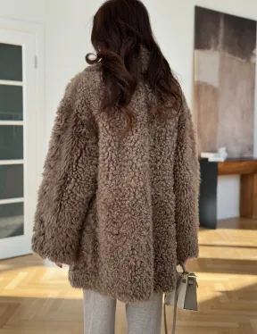 Двусторонняя шуба - дублёнка из меха испанского тиградо