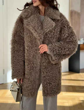 Двусторонняя шуба - дублёнка из меха испанского тиградо