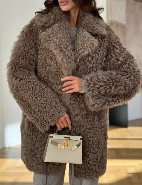 Двусторонняя шуба - дублёнка из меха испанского тиградо