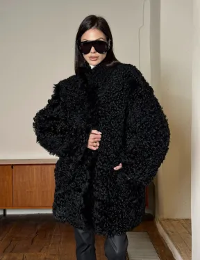 Двухсторонняя шуба - дублёнка из тиградо