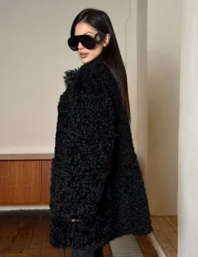 Двухсторонняя шуба - дублёнка из тиградо