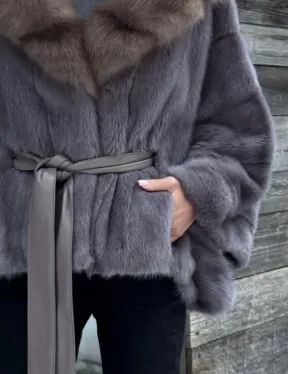 Меховое манто из норки 