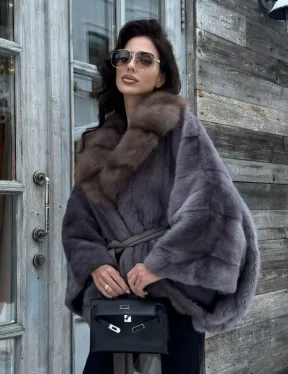 Меховое манто из норки 
