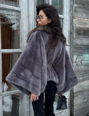 Меховое манто из норки 