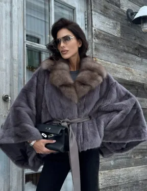 Меховое манто из норки 