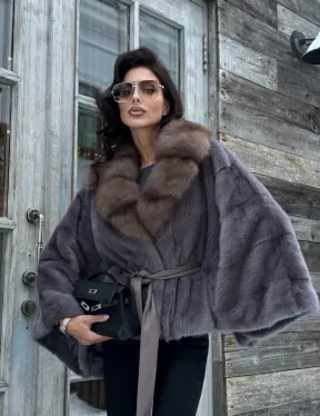 Меховое манто из норки 