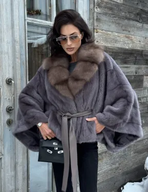 Меховое манто из норки 