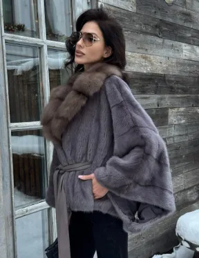 Меховое манто из норки 