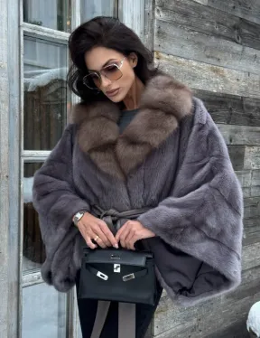 Меховое манто из норки 